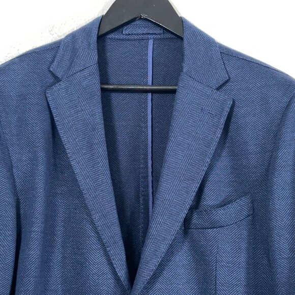 L.B.M. 1911 Tailored Limited Edition Unstructured Herringbone Blazer Men's Size - Picture 3 of 12